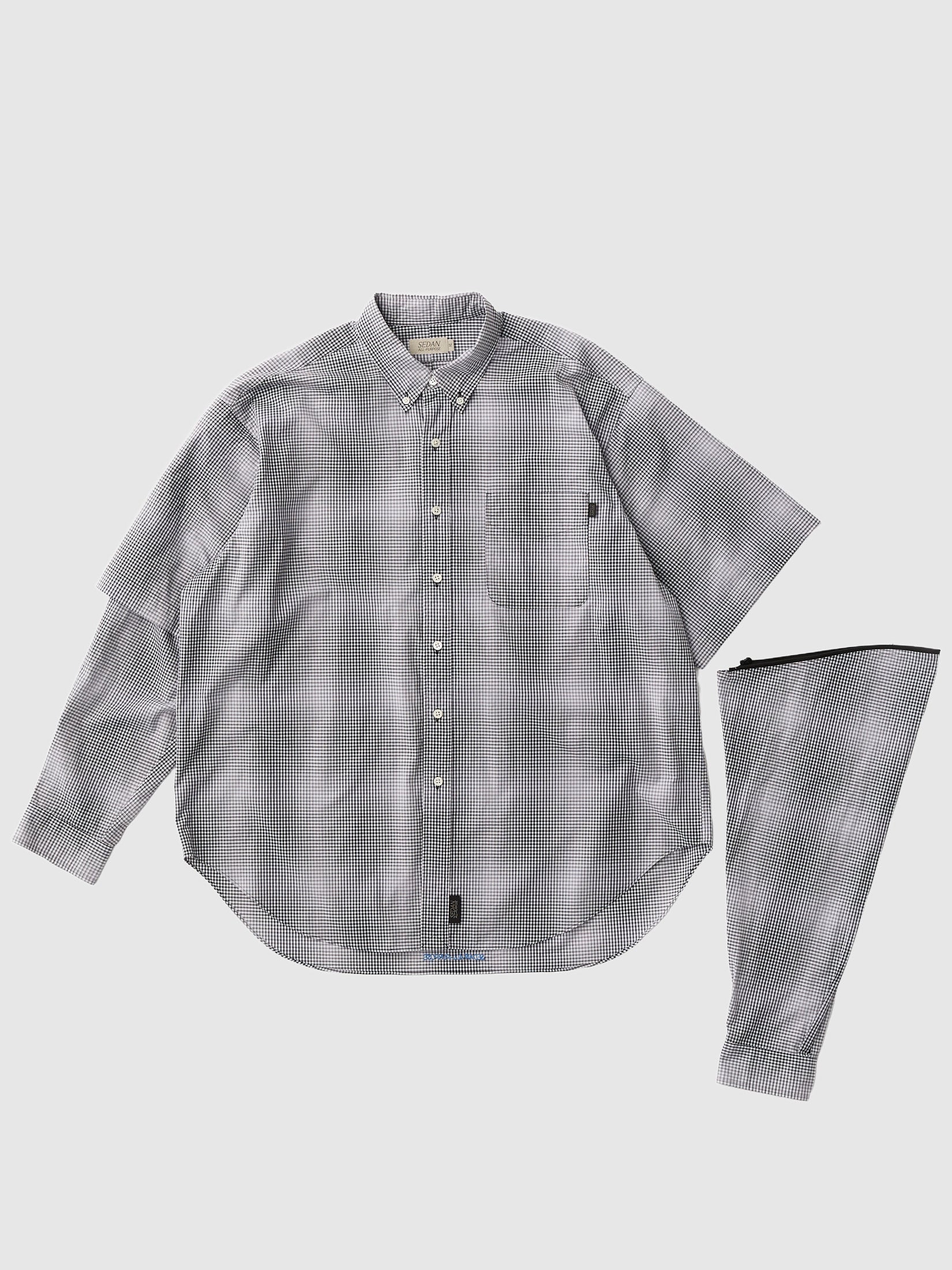 SEDAN ALL-PURPOSE】SS24 6th Delivery / DETACHABLE SHADOW PLAID BD SHIRT -  Black Plaid, Blue Plaid | Waynt Store